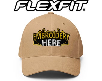 Custom Personalized Embroidered Hats - Flex Fit 6277 - Hats with Your Own Text/Logo