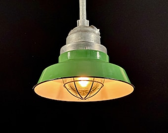 Industrial pendant light fixture by Russell & Stoll Co., NY
