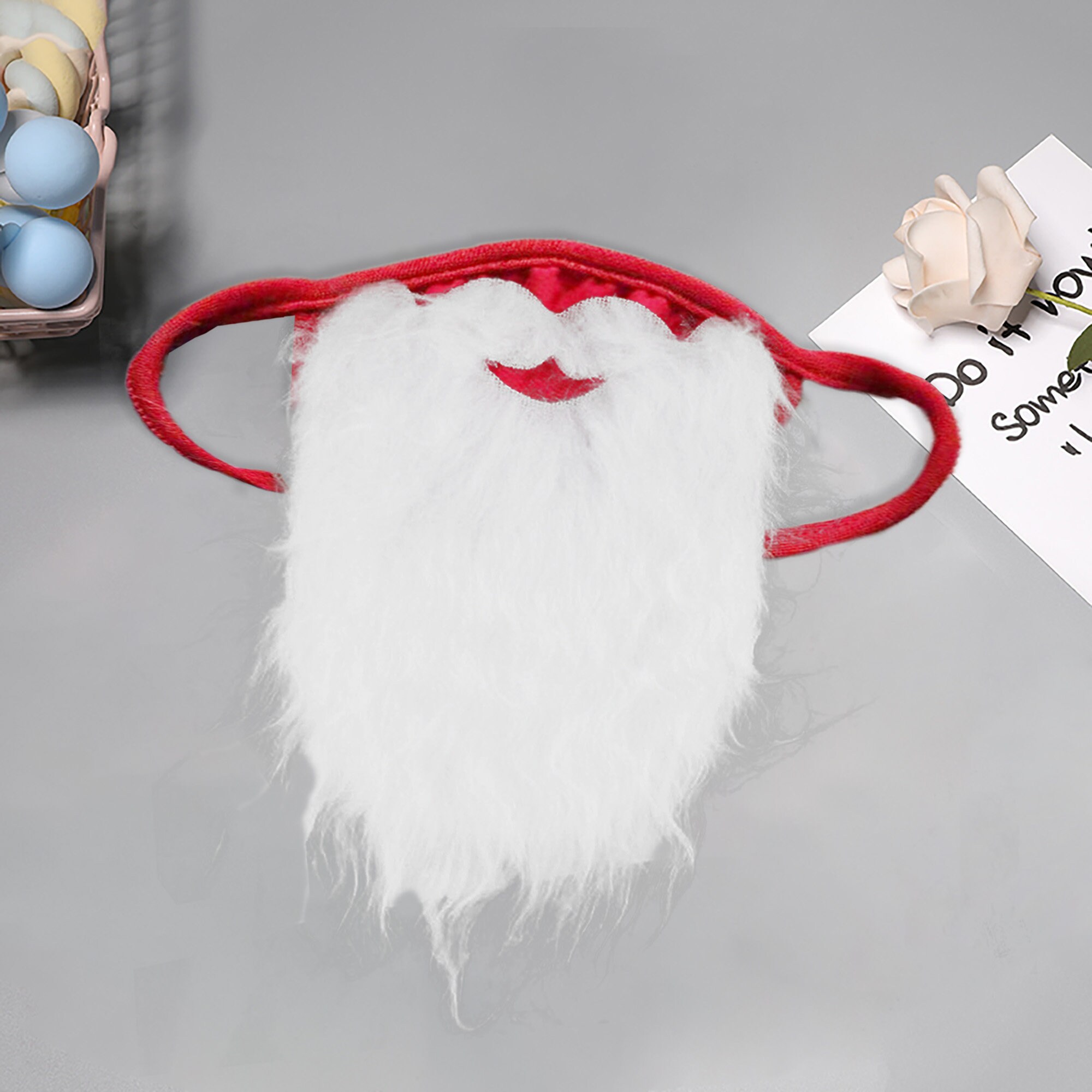 Can Be Used As Fancy Mask santa beard with mustage white long beard Christmas 