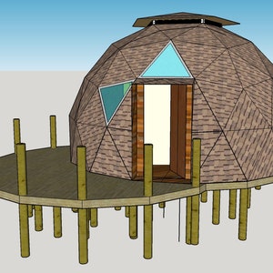 Digital download: Sketchup model 3d Dome design Glamping