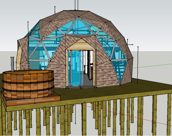 3D Geodesic Dome Model for Glamping | Tiny House | 67 Sqm | DIY Floor ...