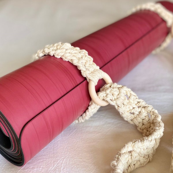 Yoga Mat Strap | Crocheted carrier strap for yoga or exercise mat