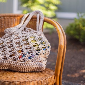 Cotton Market Tote | Crocheted by hand