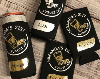 21st birthday koozies