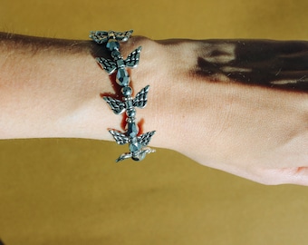 Silber Armband mit zarten Vögeln