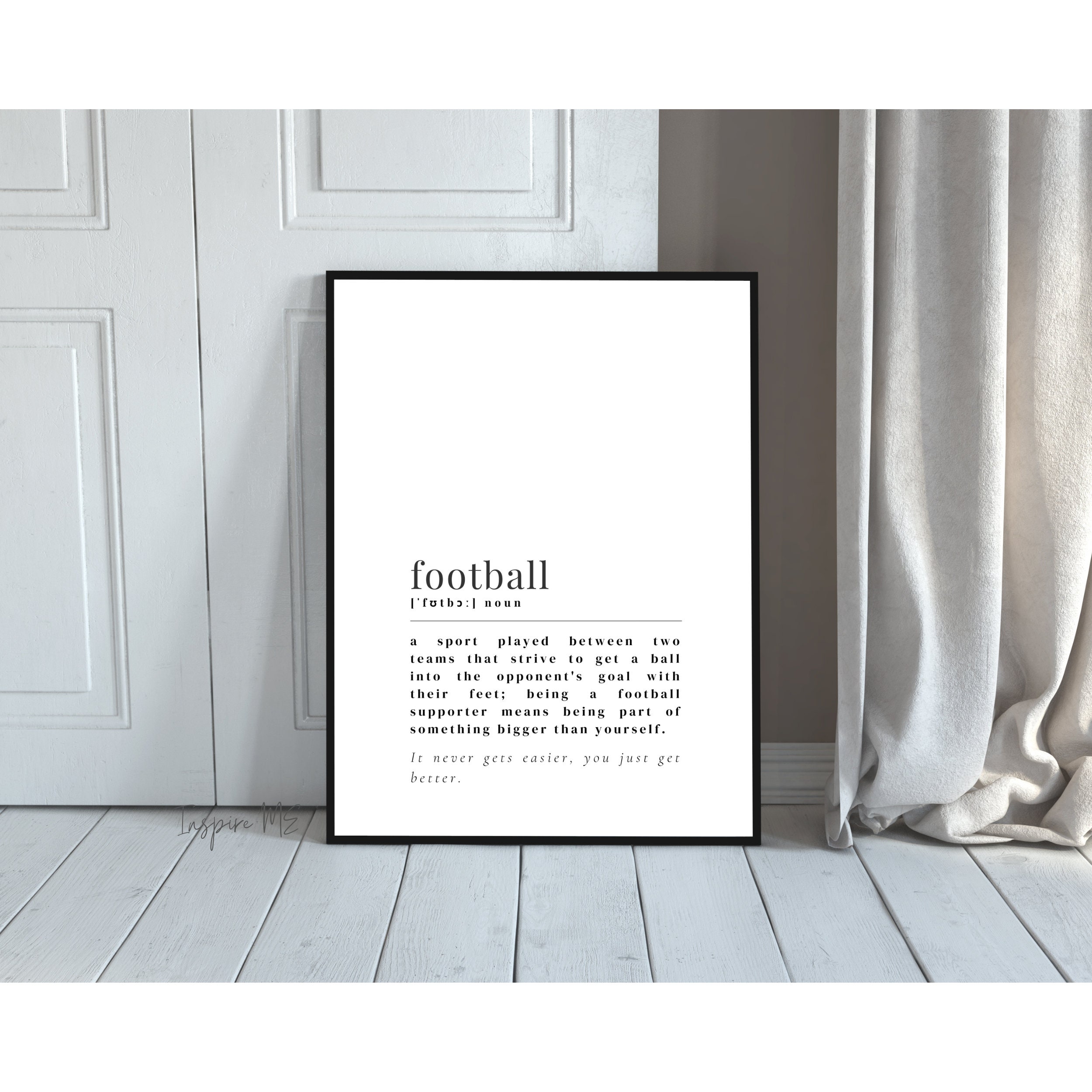 Football Definition Printable Instant Download, Digital Art Minimal