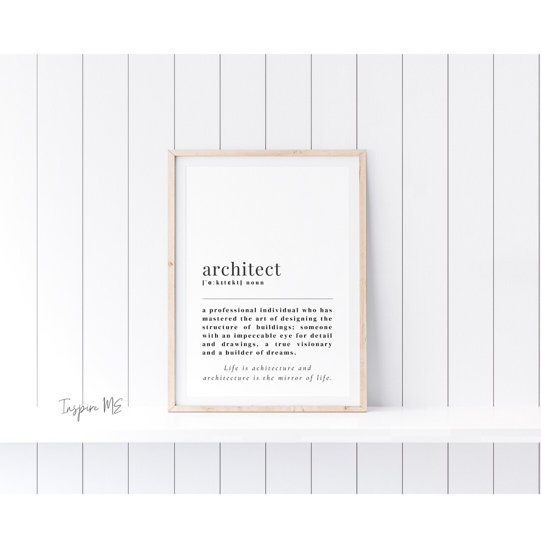 Architect Definition Printable Instant Download, Digital Art Minimal