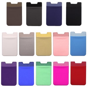 Single Sin Cubierta Pocket Stretchy Cell Phone Stick on Wallet Card Holder Phone Pocket para iPhone, Android y todos los teléfonos inteligentes