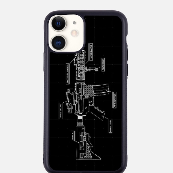 AR-15 Phone Case ,Gun Phone Case , iPhone 13 Pro Max, iPhone 12 Pro, iPhone 11, iPhone 12 Pro Max, iPhone 11Pro Max, iPhone XR, iPhone SE