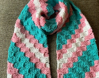 Trans Pride - Corner-Stitch Scarf