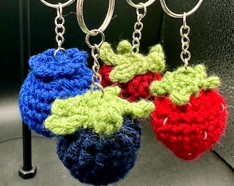 Fruity Keychains - Strawberry, Blackberry, Raspberry, Blueberry, Pride