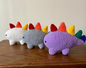 Rainbow Stuffed Dinosaur / Rainbow Amigurumi / Stuffed Animal