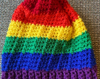 Rainbow Winter Hat / Rainbow Winter Beanie (Bright)