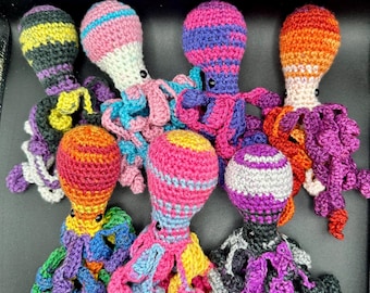 Pride Squid Amigurumi / Stuffed Animal - asexual, pansexual, bisexual, gay (rainbow), lesbian, transgender, nonbinary