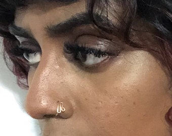 Gold Filled Snake Nose Ring: Bohemian Wired Cuff Body Piercing