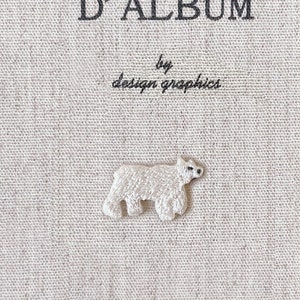 Tiny White Bear Patch, Bear patch, Bear Iron on, Bear Applique, Gift for Animal lovers