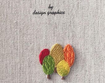 Tiny Maple Trees Patch, Tree  Iron-on Patch, Tree Embroidered