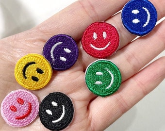 Smile Face Patch, Happy Face Iron-On Patch, Funny Face  Iron-On Badge
