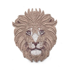 Lion Patch, Lion Iron-on Patch, Lion Iron-On Badge,  Lion Face Embroidered