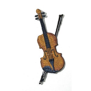 Violin Patch, Viola Iron-On Patch, Violin Embroidered Applique,  Violin Embroidery Patch
