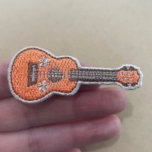 Ukulele Patch, Ukulele Iron-On Patch, Music Embroidered Applique, Acoustic Guitar Embroidery Patch