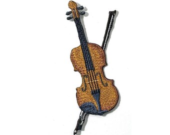 Violin Patch, Viola Iron-On Patch, Violin Embroidered Applique,  Violin Embroidery Patch