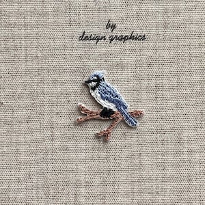 Tiny Blue Jay Bird Patch, Cyanocitta Cristata, Small Bird Iron On,  Bird Applique, Gift for Bird Lovers