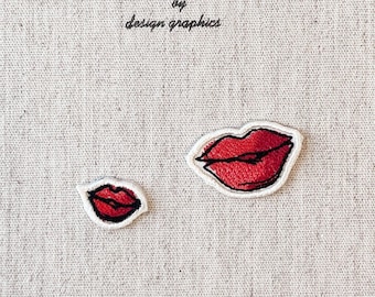 Kleiner roter Lippen Patch, Lippen Aufnäher