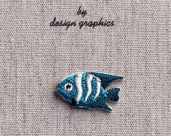 Zeepaardje blauw patch om op te strijken, strijkplaatje, strijkpatches, maat 7,2 x 4,9 cm