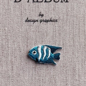 Tiny Blue Fish Patch,  Small Fish patch, Blue Fish Iron on
