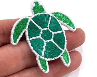 Turtle Patch, Turtle Iron-On Patch, GreenTurtle  Iron-On Badge