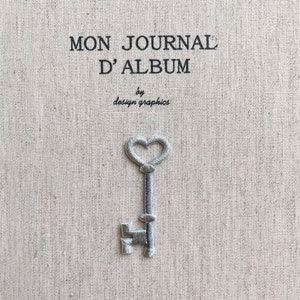 Silver Heart Key Patch, Key Iron-On Patch