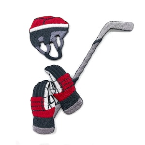 Ice Hockey Patch,  Ice Hockey Embroidered Patch, Ice Hockey Iron-On Patch, Winter Sport Embroidered Applique