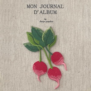 Red Radish Patch,  Vegetable Patch, Garden Iron-on Patch, Food Iron-On Badge, Radish Embroidered