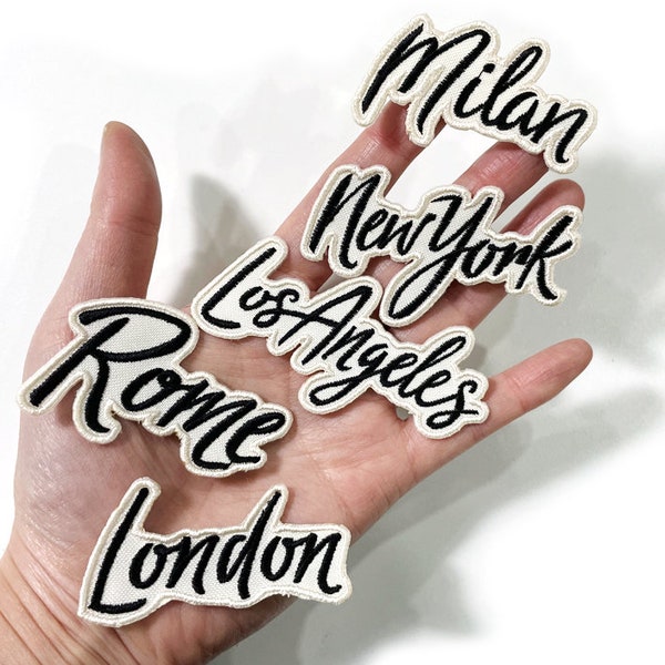 Milan Patch, New York Iron-On Patch, Los Angeles Iron-On Badge, Rome Embroidered, London Patch