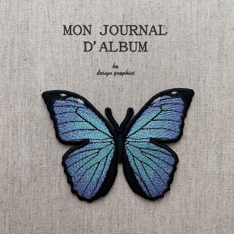 Blue Butterfly Patch Butterfly Iron On Butterfly Applique Etsy