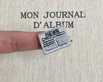 NEW! Mini Newspaper Iron on Patch, Newspaper Embroidered Patch, Journalist Gift, Writer Gift, Vintage News Patch