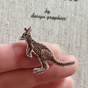 Tiny Kangaroo Patch, Kangaroo Iron-On Patch, Kangaroo Embroidery Patch, Animal Patch