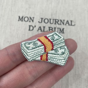 NEW! Money Patch, Cash Bundle Embroidery Patch, Dollar Stack Iron-On Applique
