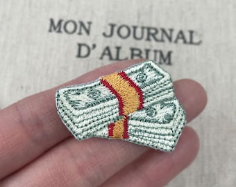 Money Patch, Cash Bundle Embroidery Patch, Dollar Stack Iron-On Applique