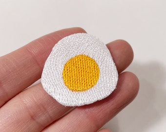 Spiegelei Aufnäher, Spiegelei Aufnäher, Spiegelei Aufnäher, Lebensmittel Bügelbild, Kochen Aufnäher