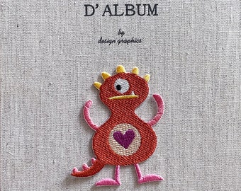 Monster Patch, Monster Iron-On Patch, Funny Monster Embroidery Patch