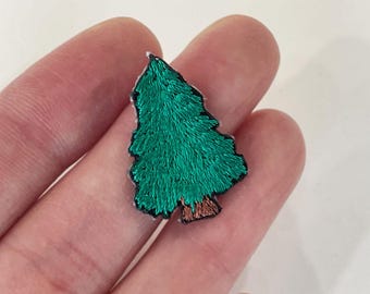 Tiny Tree Patch, Tree  Iron-on Patch, Tree Embroidered
