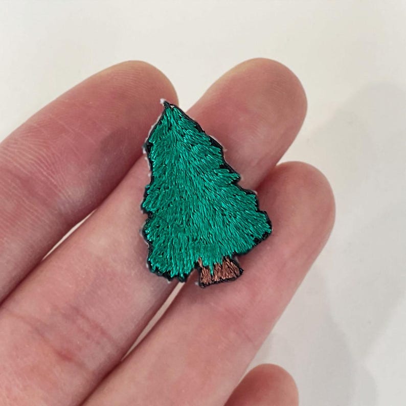 Tiny Tree Patch, Tree Iron-on Patch, Tree Embroidered image 1