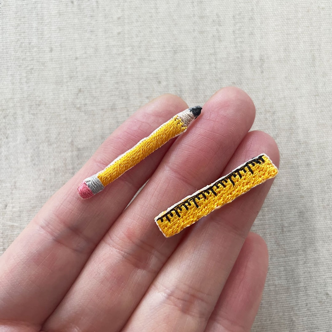 Tiny Pencil / Tiny Ruler Patch Iron On - Etsy