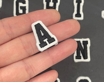 Small Alphabet Patch, Letter Patch, Alphabet Iron-On Patch (Height: approx. 22mm, 0.87")