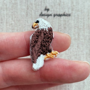 Tiny Bald Eagle Patch, Small Eagle Iron On,  Eagle Applique, Gift for Bird Lovers