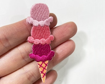 Ice cream Patch, Ice cream Iron-On Patch, Ice cream Iron-On Badge