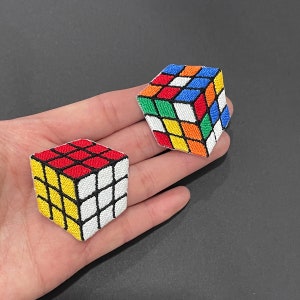 Rubix Cube-patch, retro speelgoedgeborduurde patch opstrijkbaar