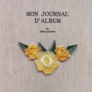 Gul roslapp, Blomlapp, Stryklapp med blomma, Strykmärke med blomma, Broderad blomma